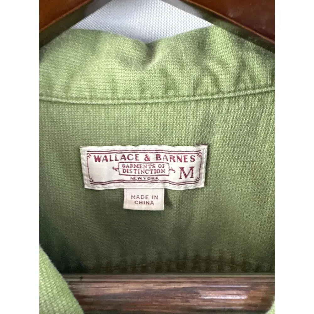 Men’s Wallace & Barnes Medium Army Green Half-Zip Shirt